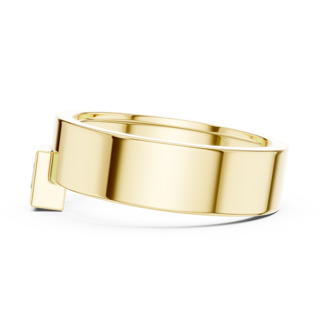 0.25 CT Princess Cut Bezel Set Men's Signet Ring