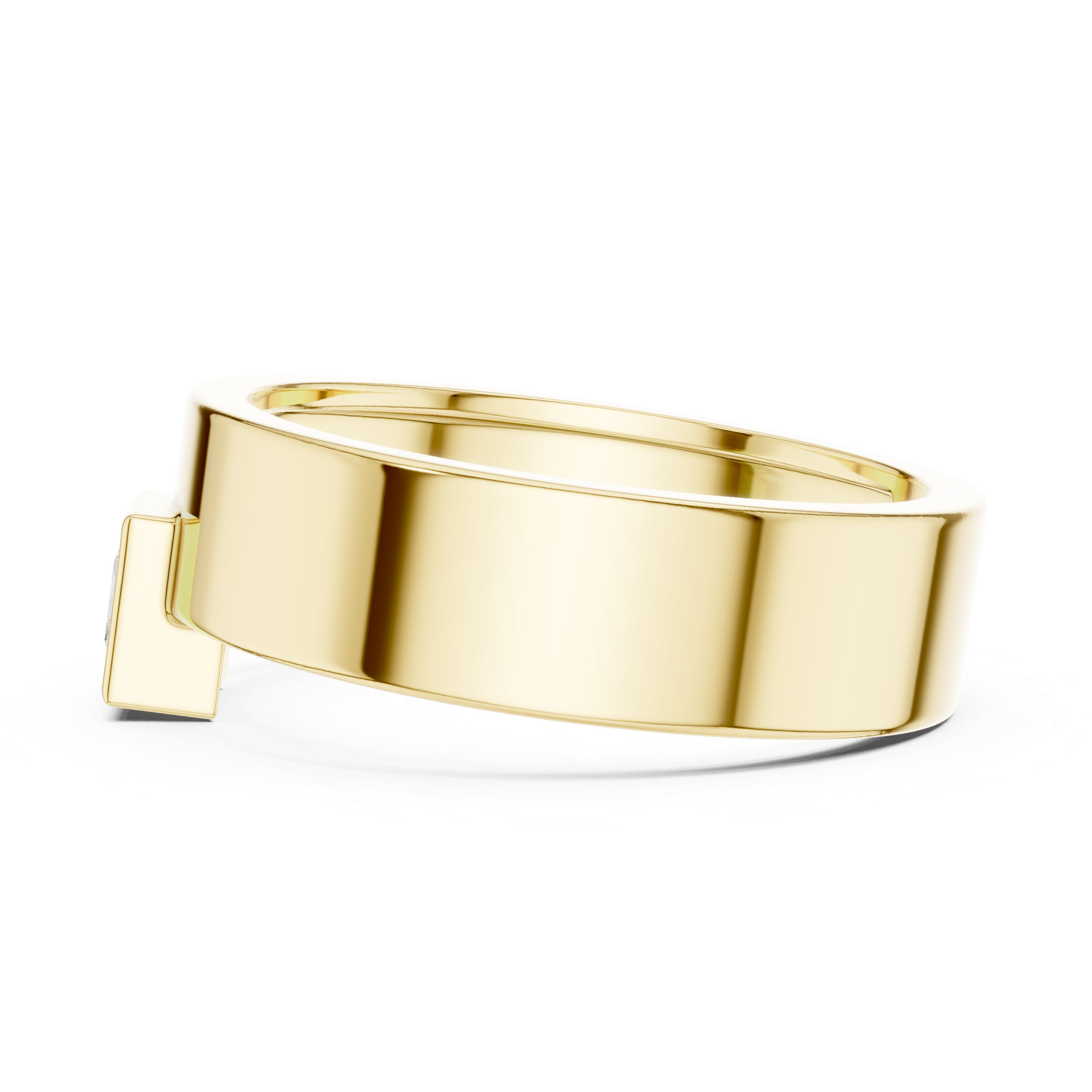 0.25 CT Princess Cut Bezel Set Men's Signet Ring
