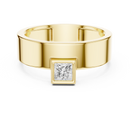 0.25 CT Princess Cut Bezel Set Men's Signet Ring