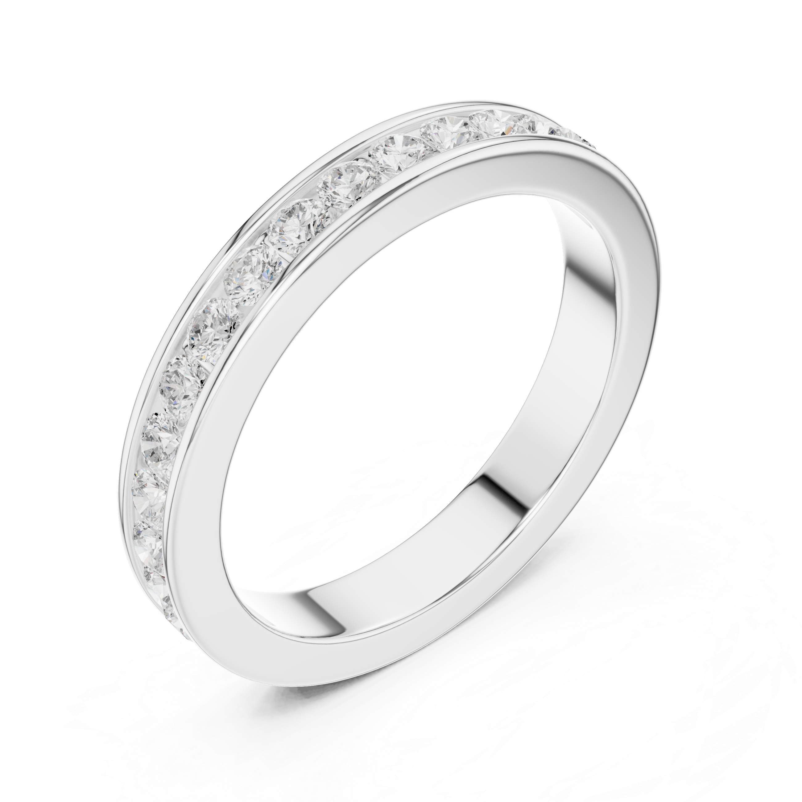 Channel Set Diamond Men's Wedding Band