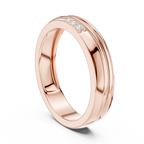 Three Diamond Men's Wedding Band