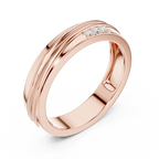 Three Diamond Men's Wedding Band