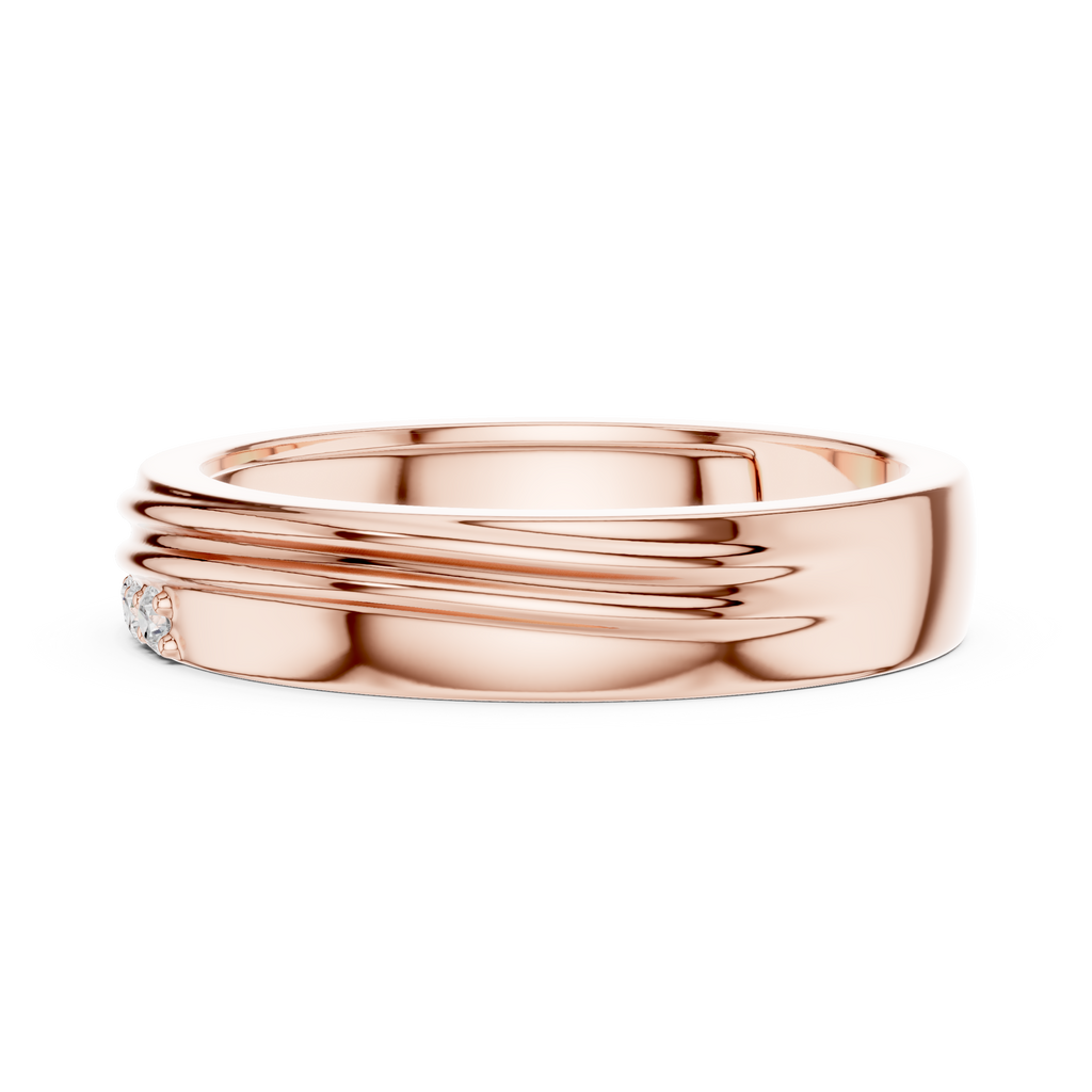 Three Diamond Men's Wedding Band
