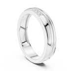 Three Diamond Men's Wedding Band