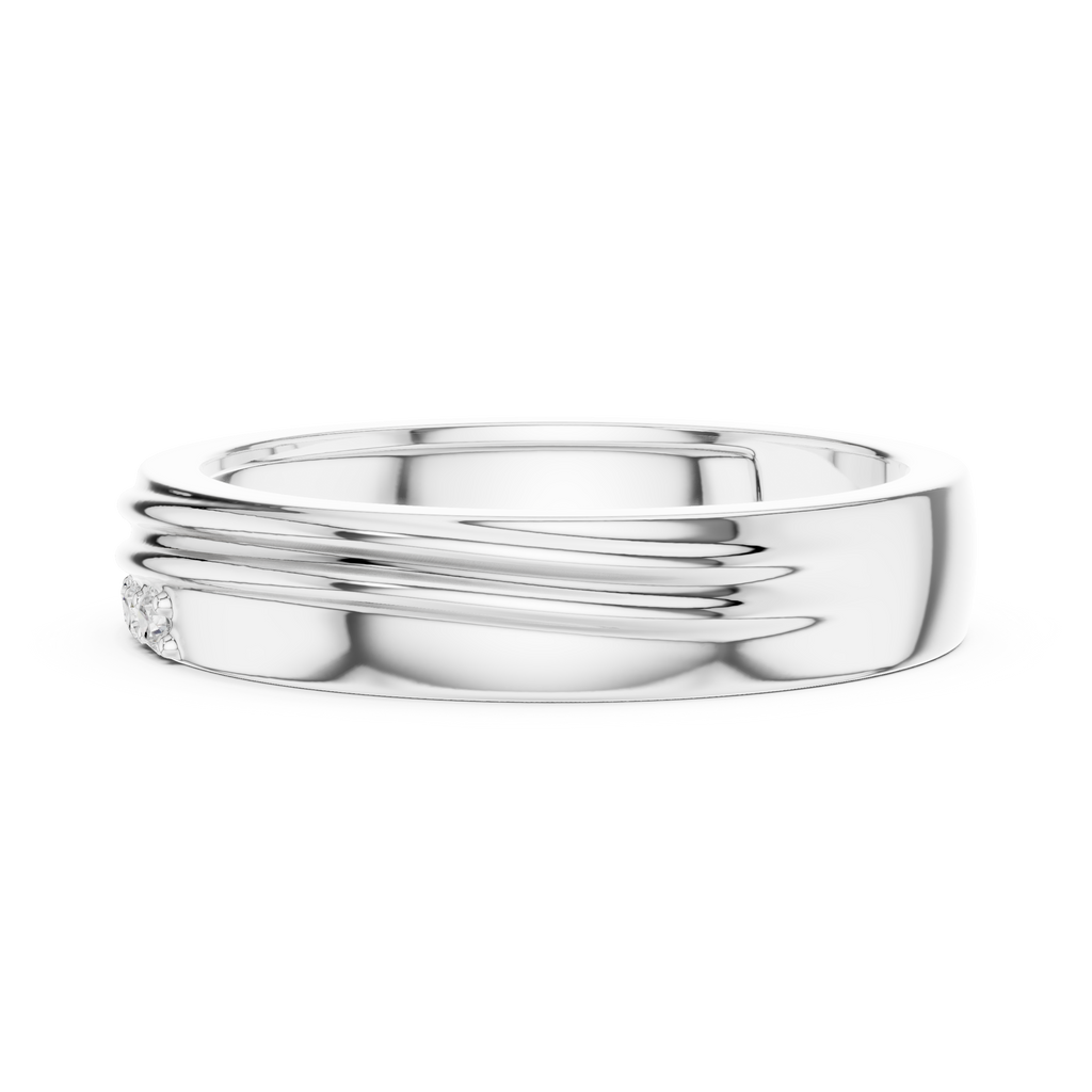 Three Diamond Men's Wedding Band