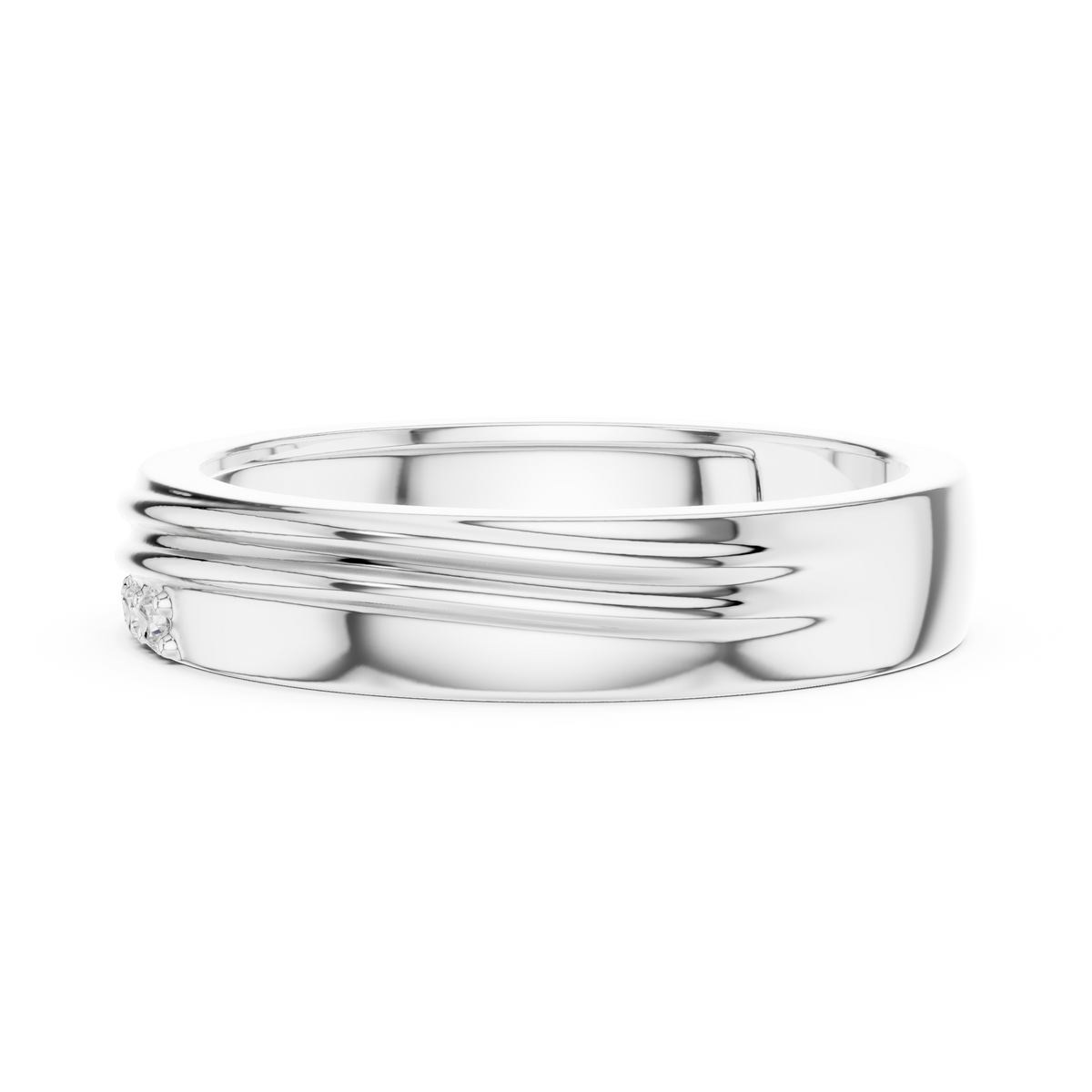 Three Diamond Men's Wedding Band – view 4 of 12, lab grown diamond band | Jewelix Atelier