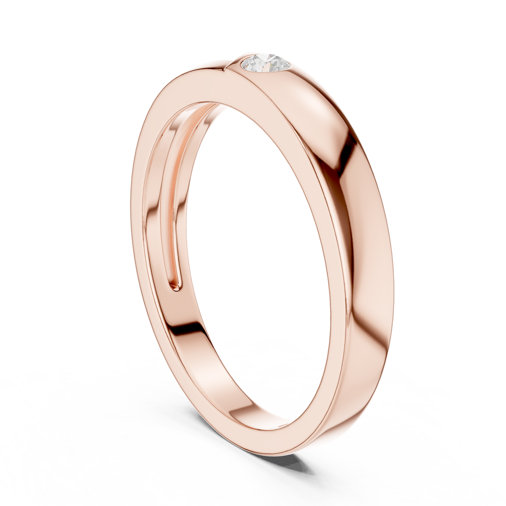 Bezel Set Diamond Men's Wedding Band