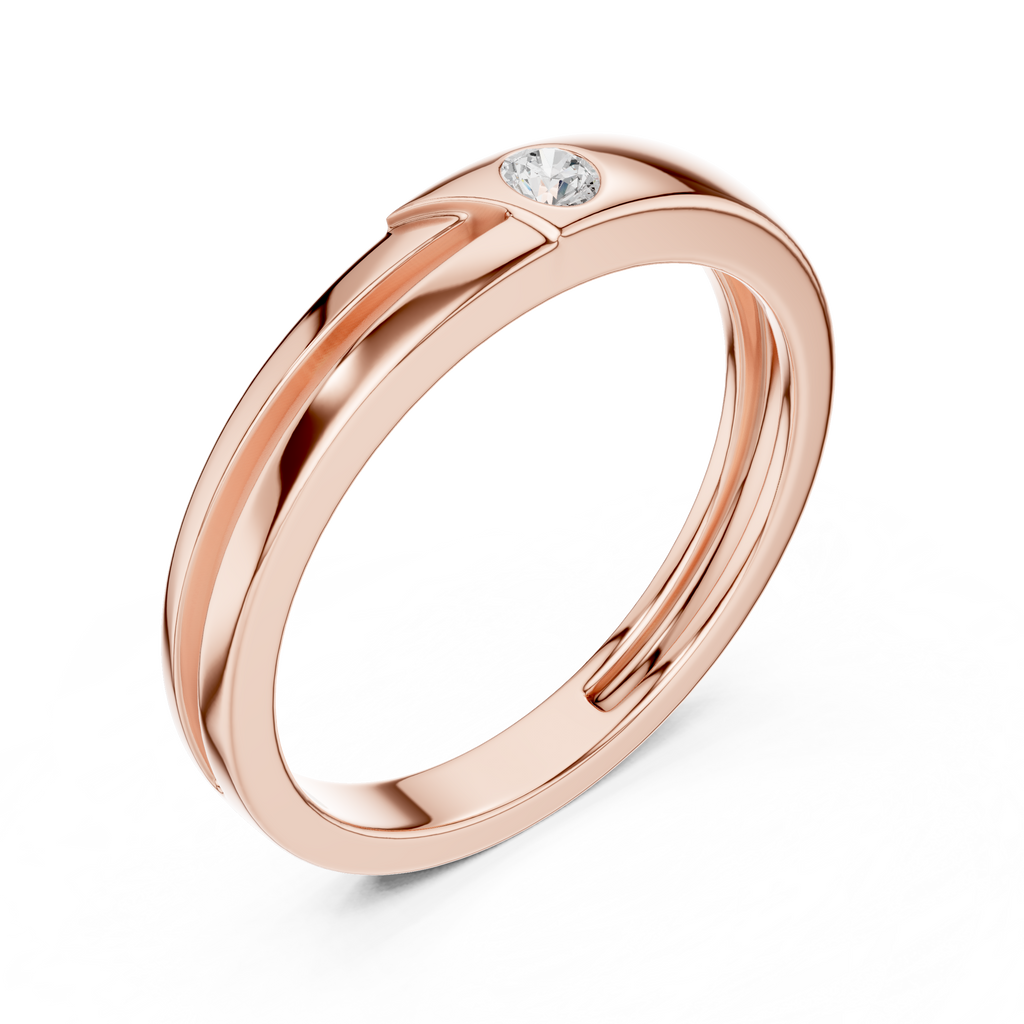 Bezel Set Diamond Men's Wedding Band