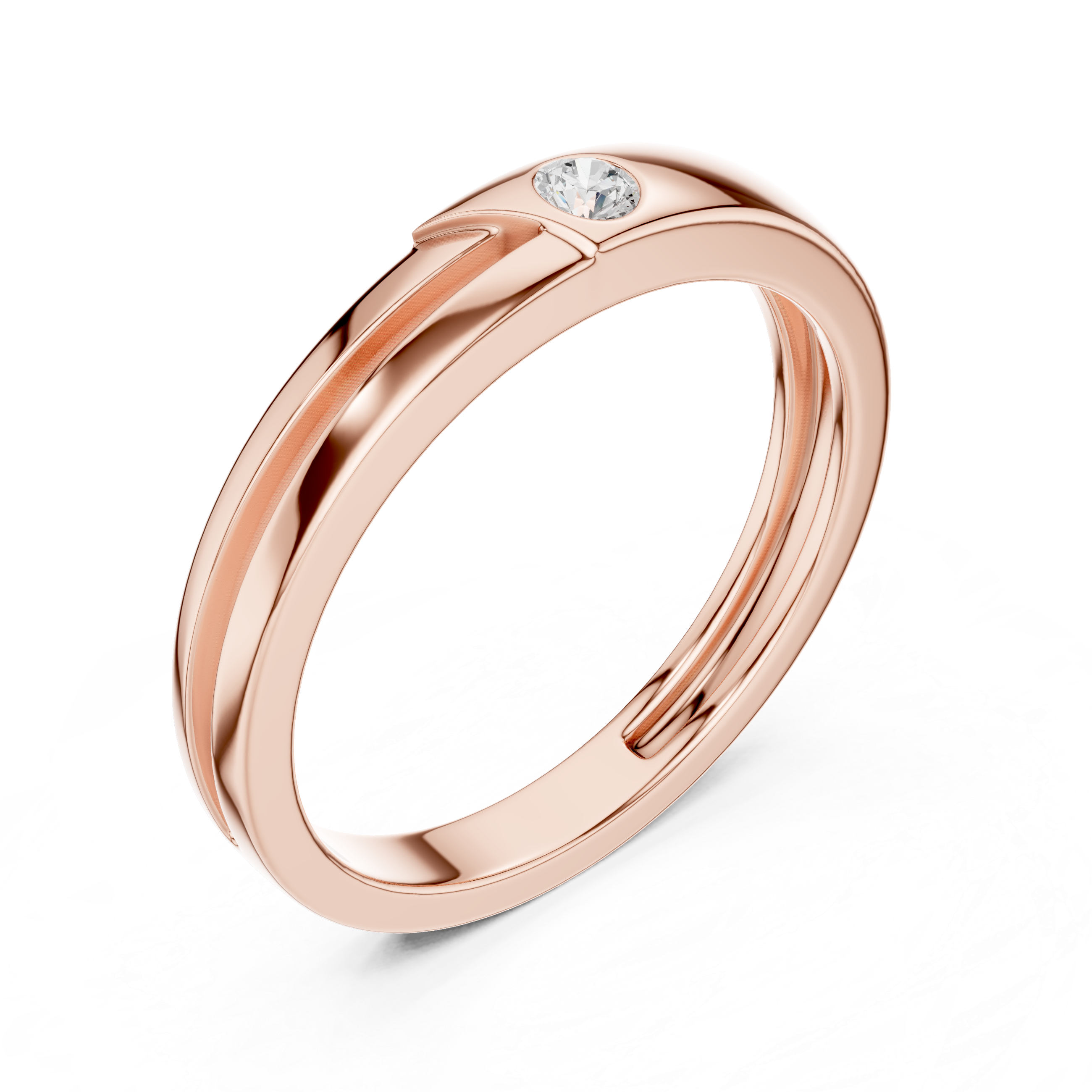 Bezel Set Diamond Men's Wedding Band