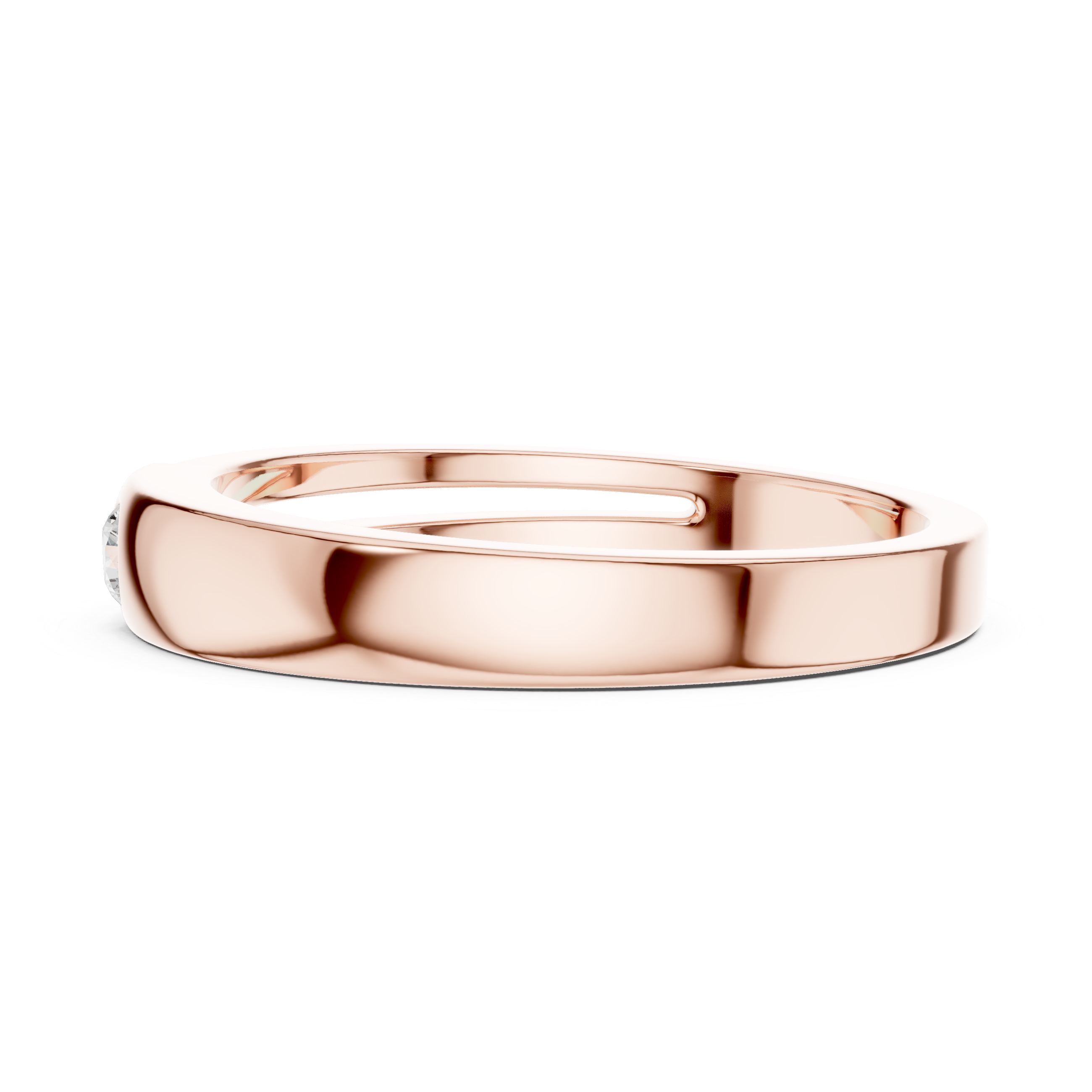 Bezel Set Diamond Men's Wedding Band