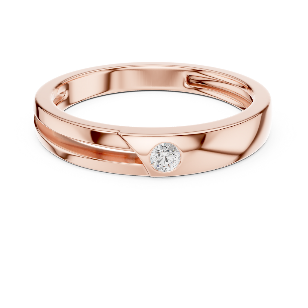 Bezel Set Diamond Men's Wedding Band