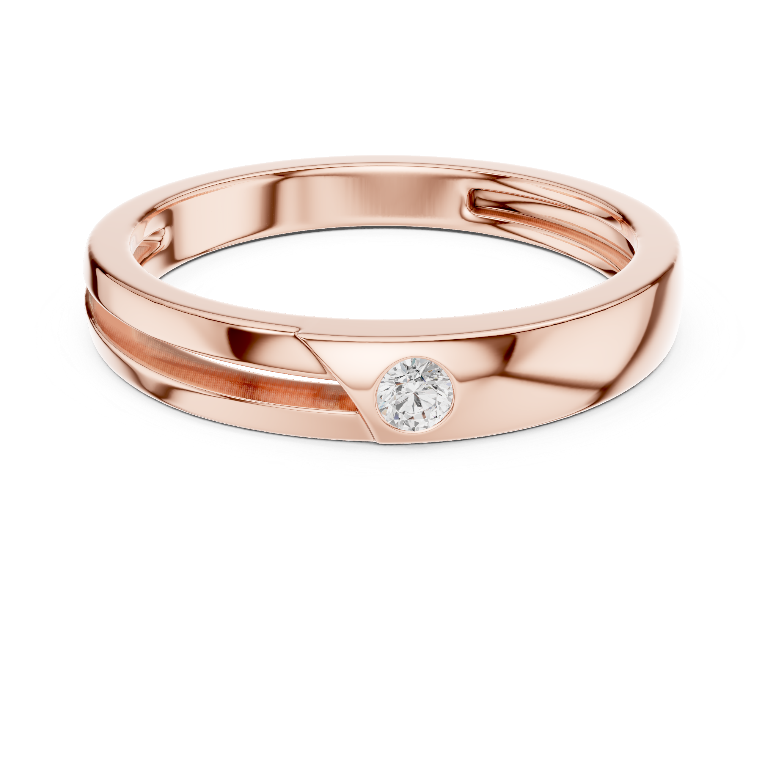 Bezel Set Diamond Men's Wedding Band