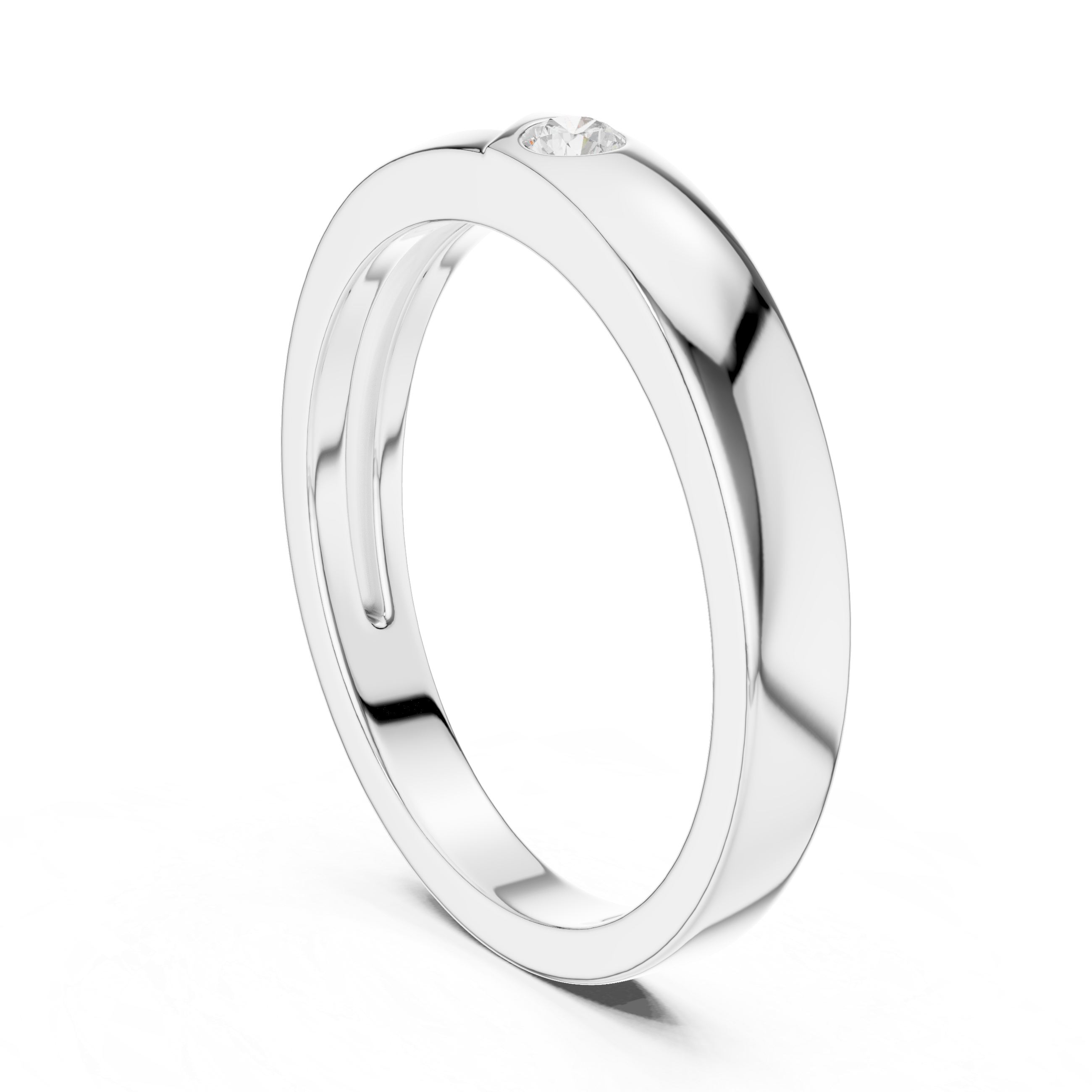 Bezel Set Diamond Men's Wedding Band