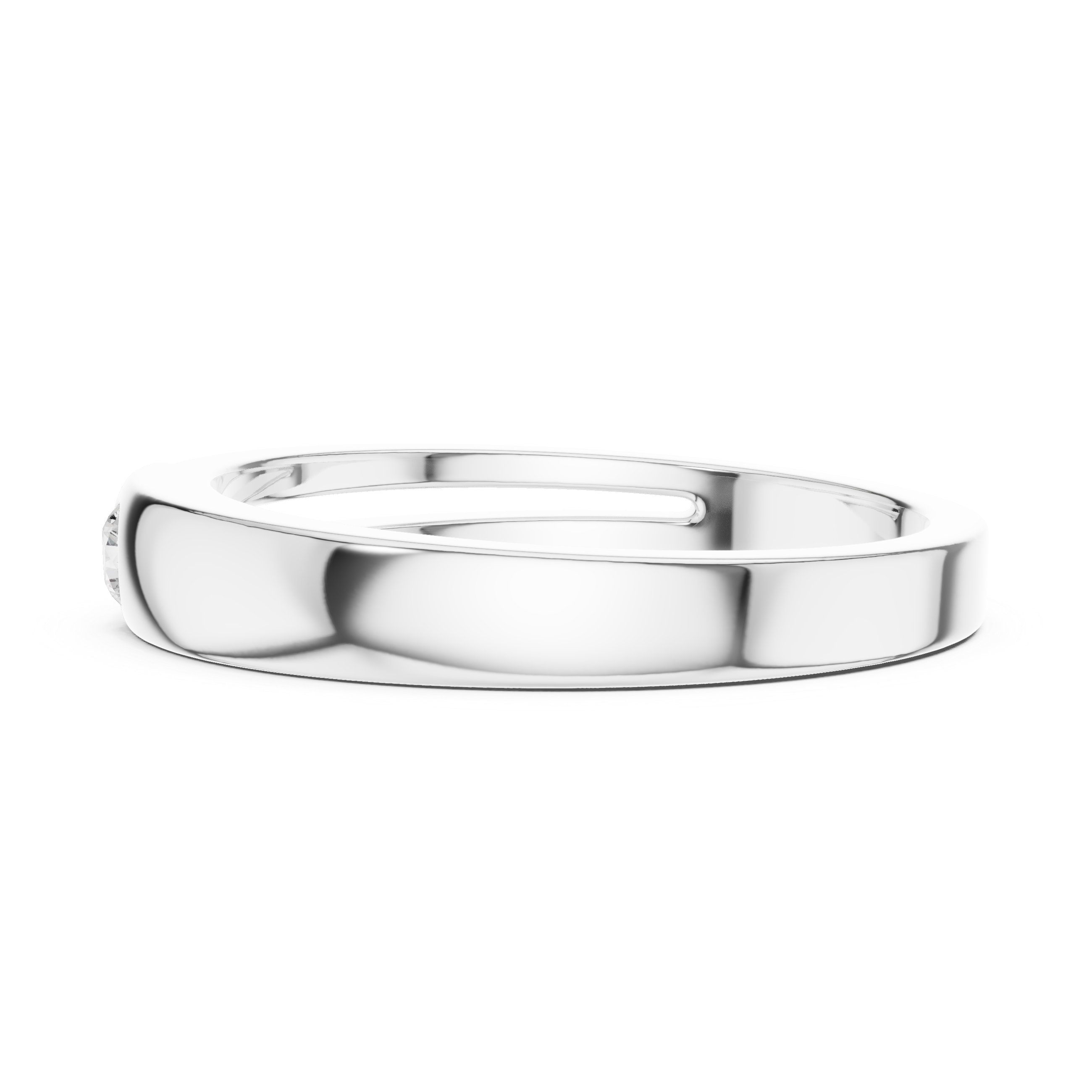 Bezel Set Diamond Men's Wedding Band