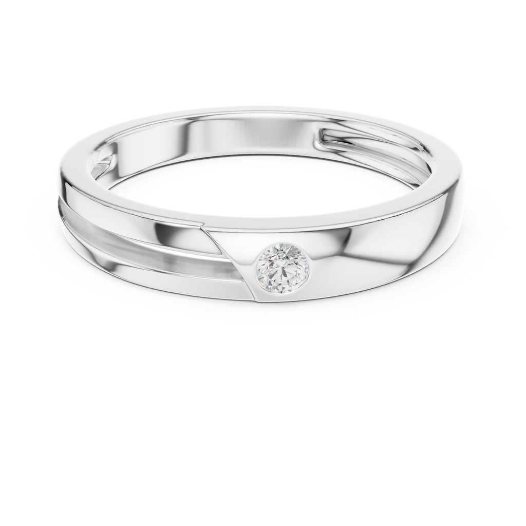 Bezel Set Diamond Men's Wedding Band