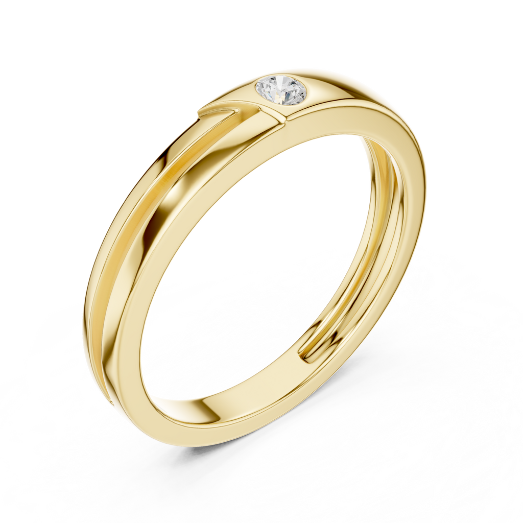 Bezel Set Diamond Men's Wedding Band