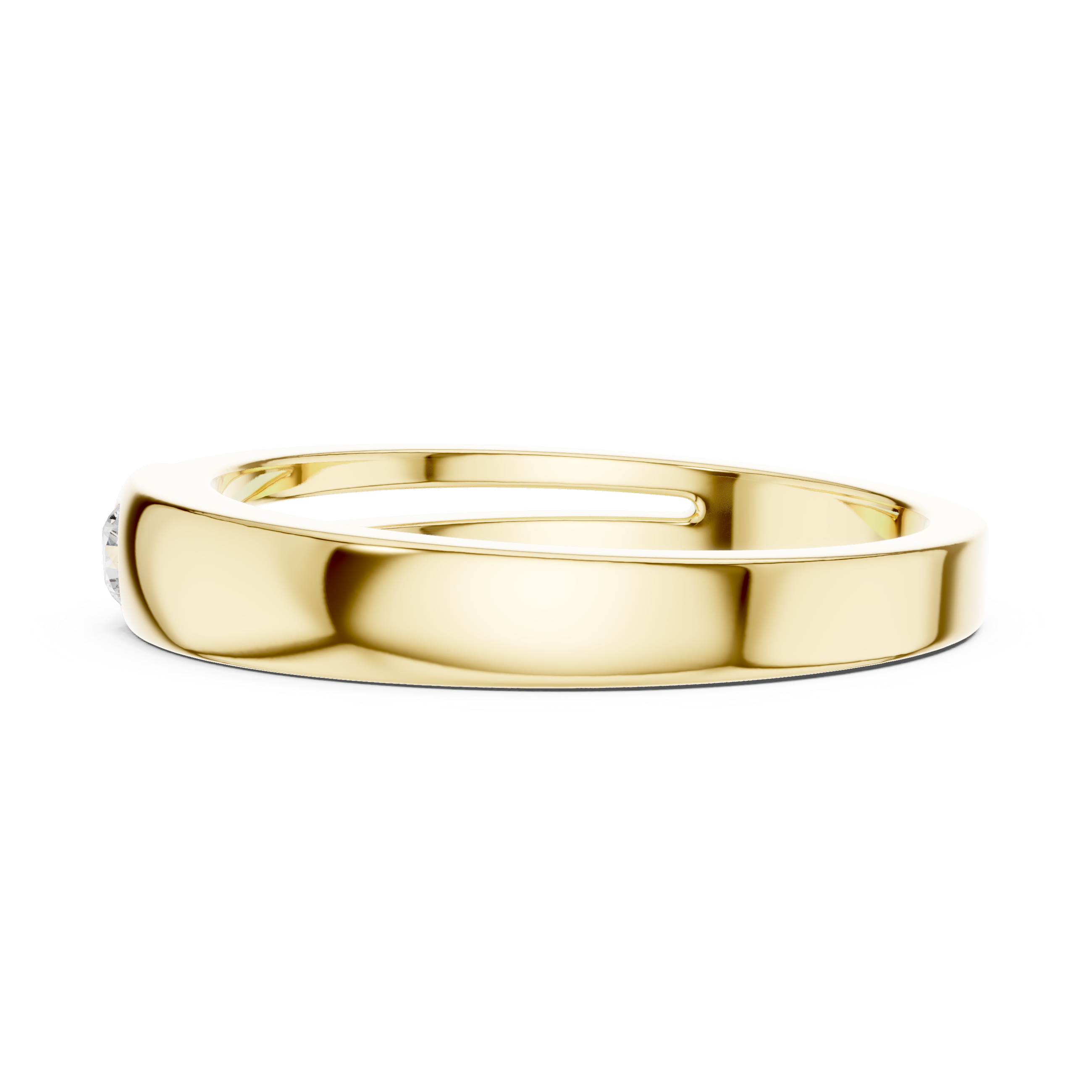 Bezel Set Diamond Men's Wedding Band