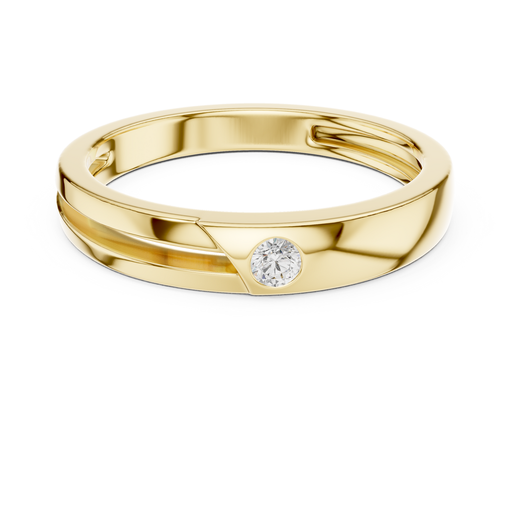 Bezel Set Diamond Men's Wedding Band