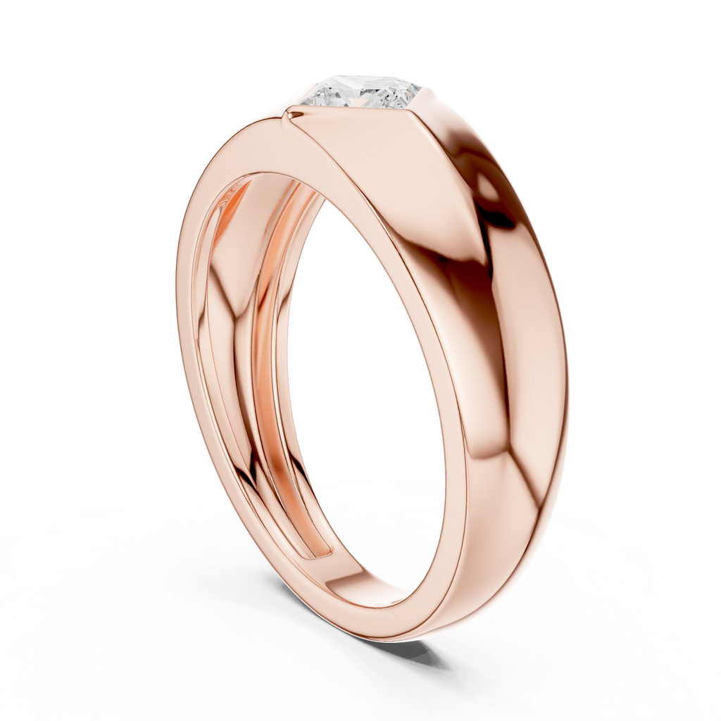 Princess Cut Diamond Men's Signet Ring