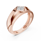 Princess Cut Diamond Men's Signet Ring