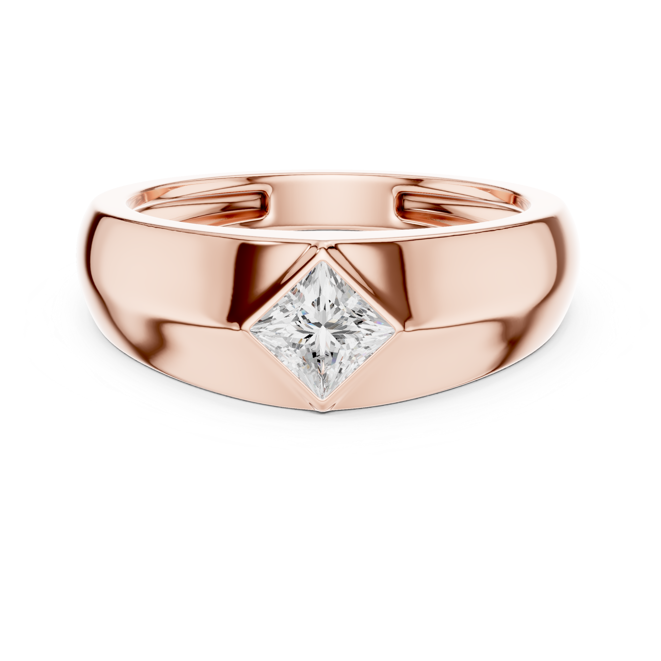 Princess Cut Diamond Men's Signet Ring