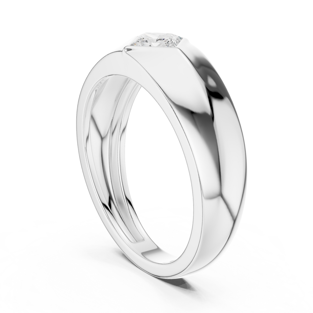 Princess Cut Diamond Men's Signet Ring