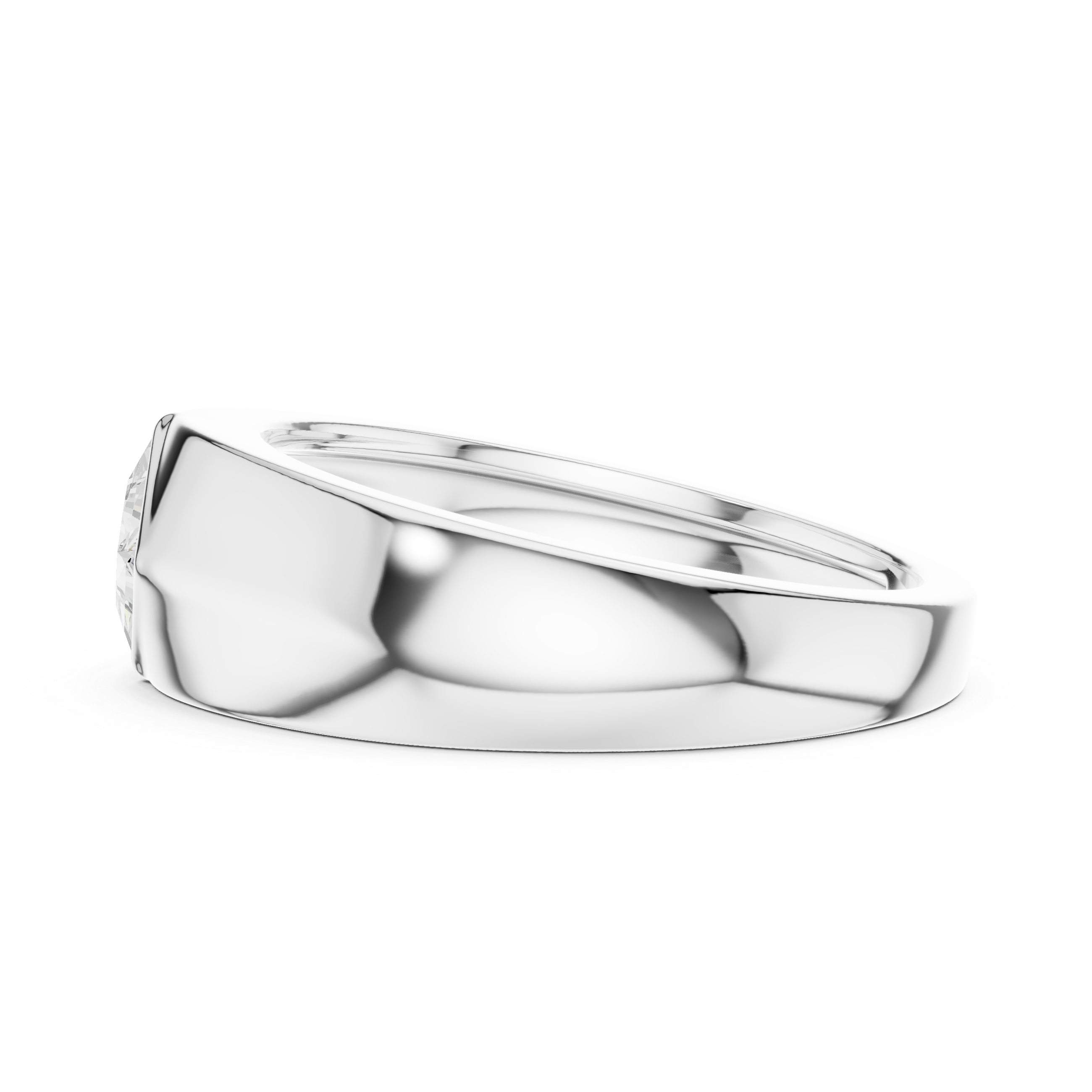 Princess Cut Diamond Men's Signet Ring