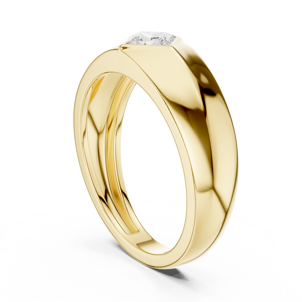 Princess Cut Diamond Men's Signet Ring