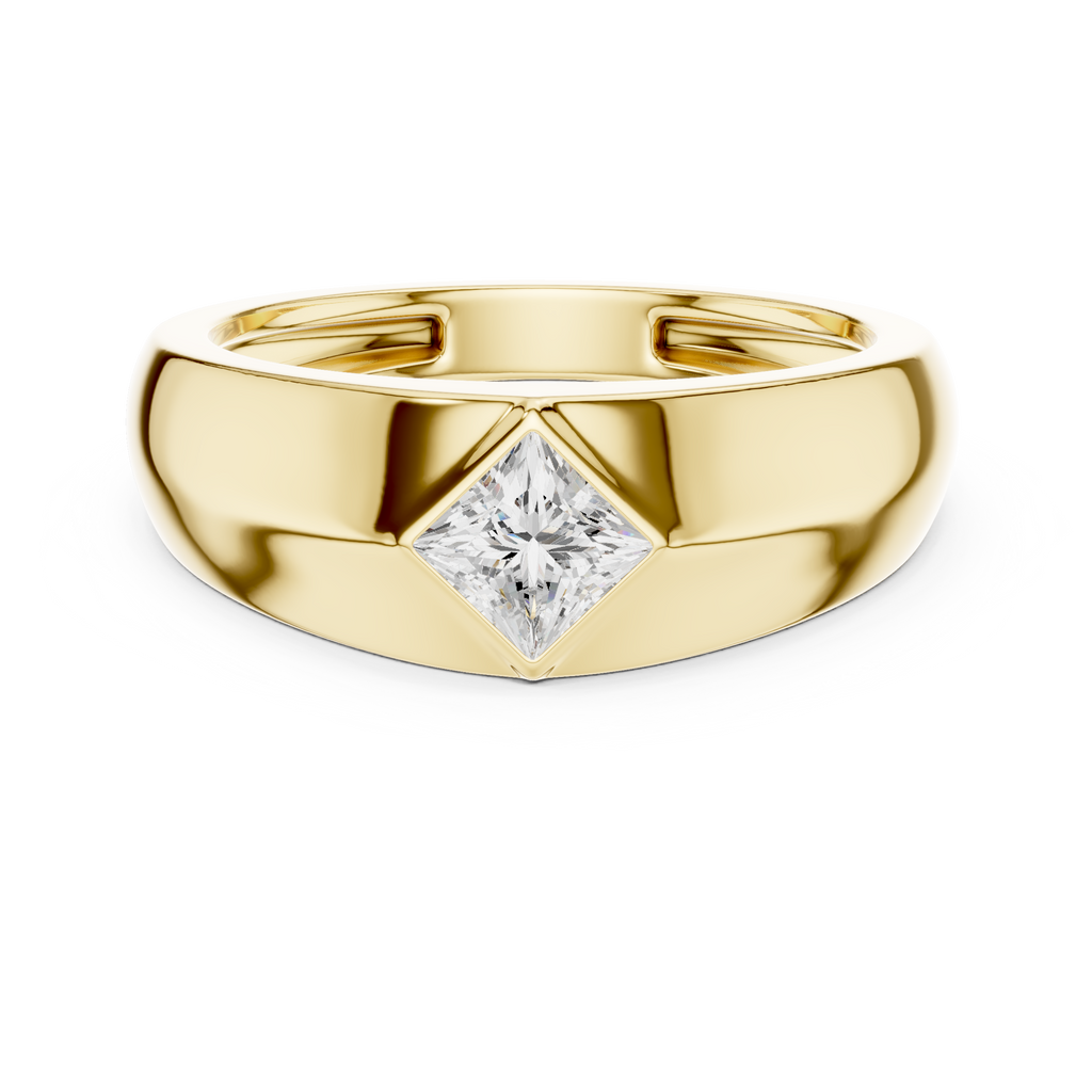 Princess Cut Diamond Men's Signet Ring