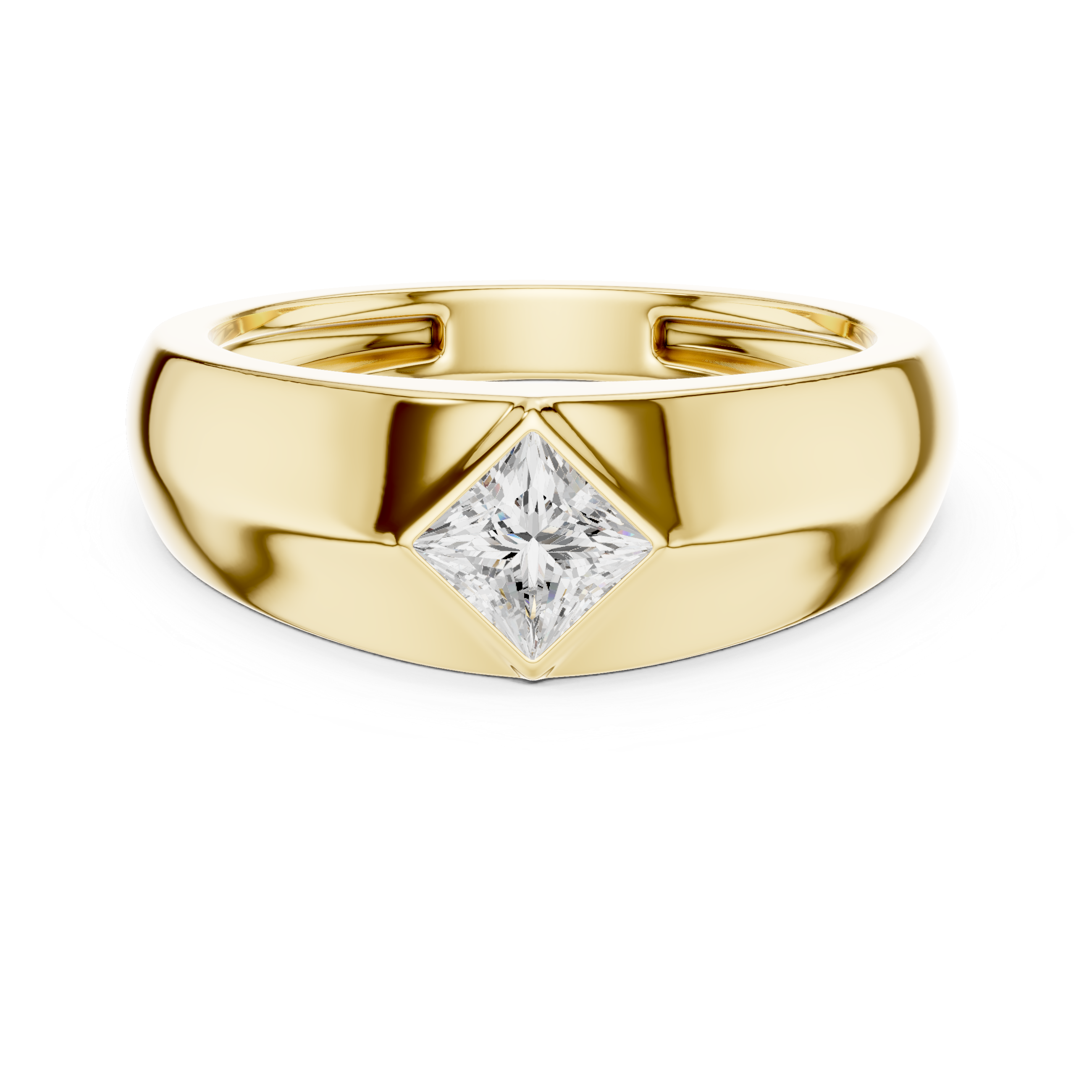 Princess Cut Diamond Men's Signet Ring