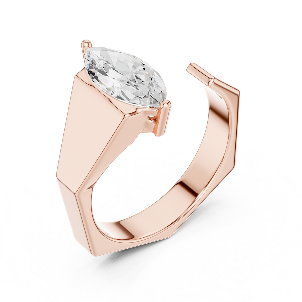 Marquise Cut Diamond Men's Solitaire Ring