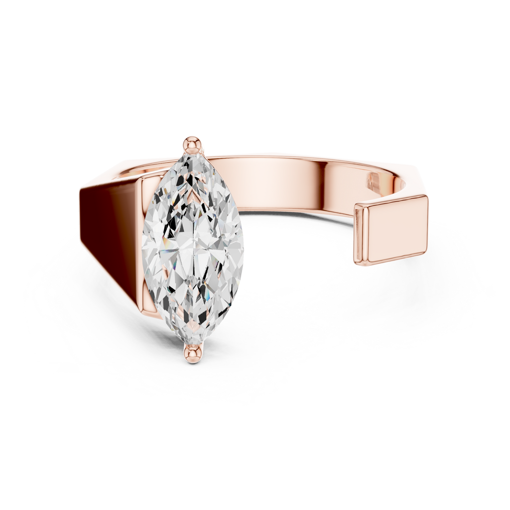 Marquise Cut Diamond Men's Solitaire Ring