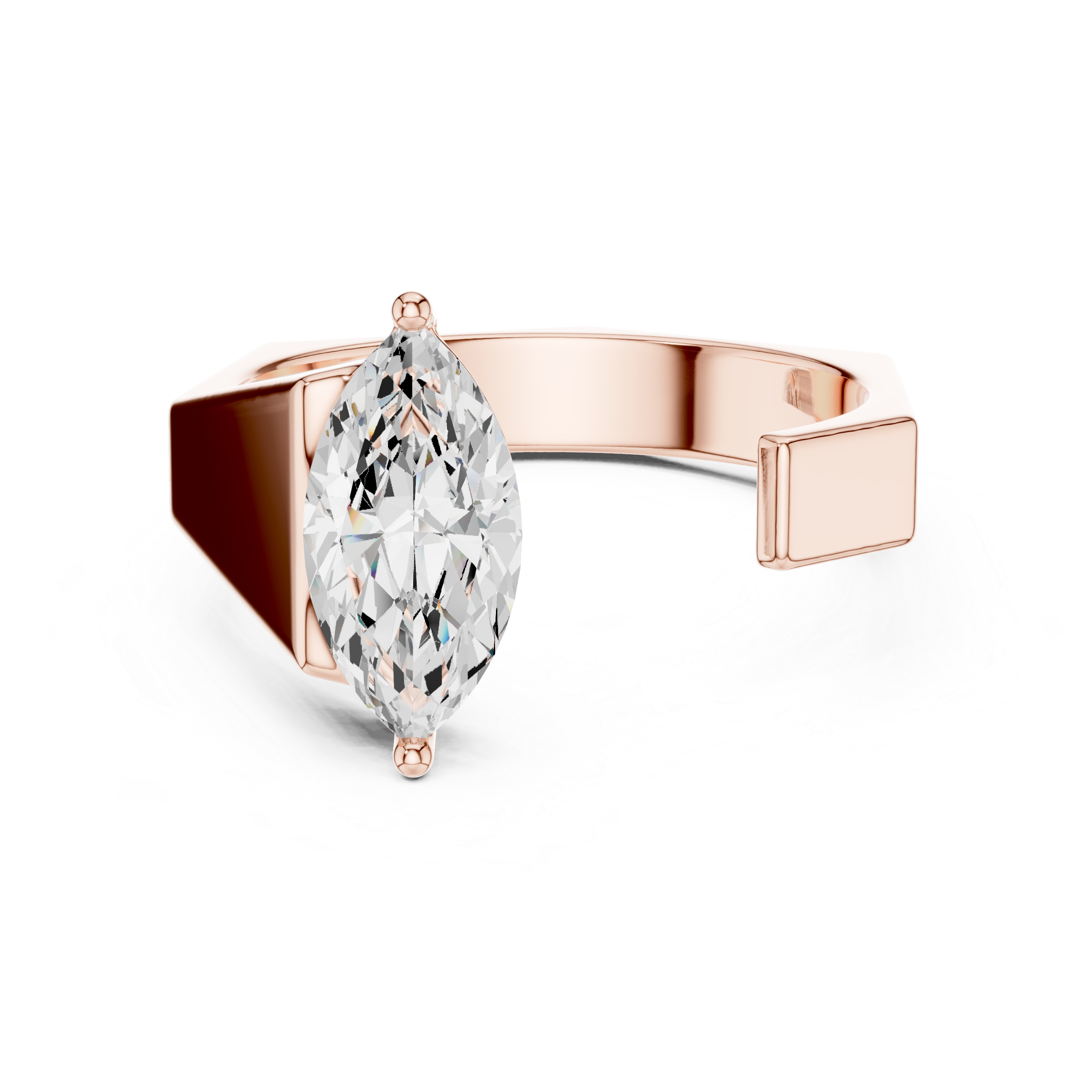 Marquise Cut Diamond Men's Solitaire Ring