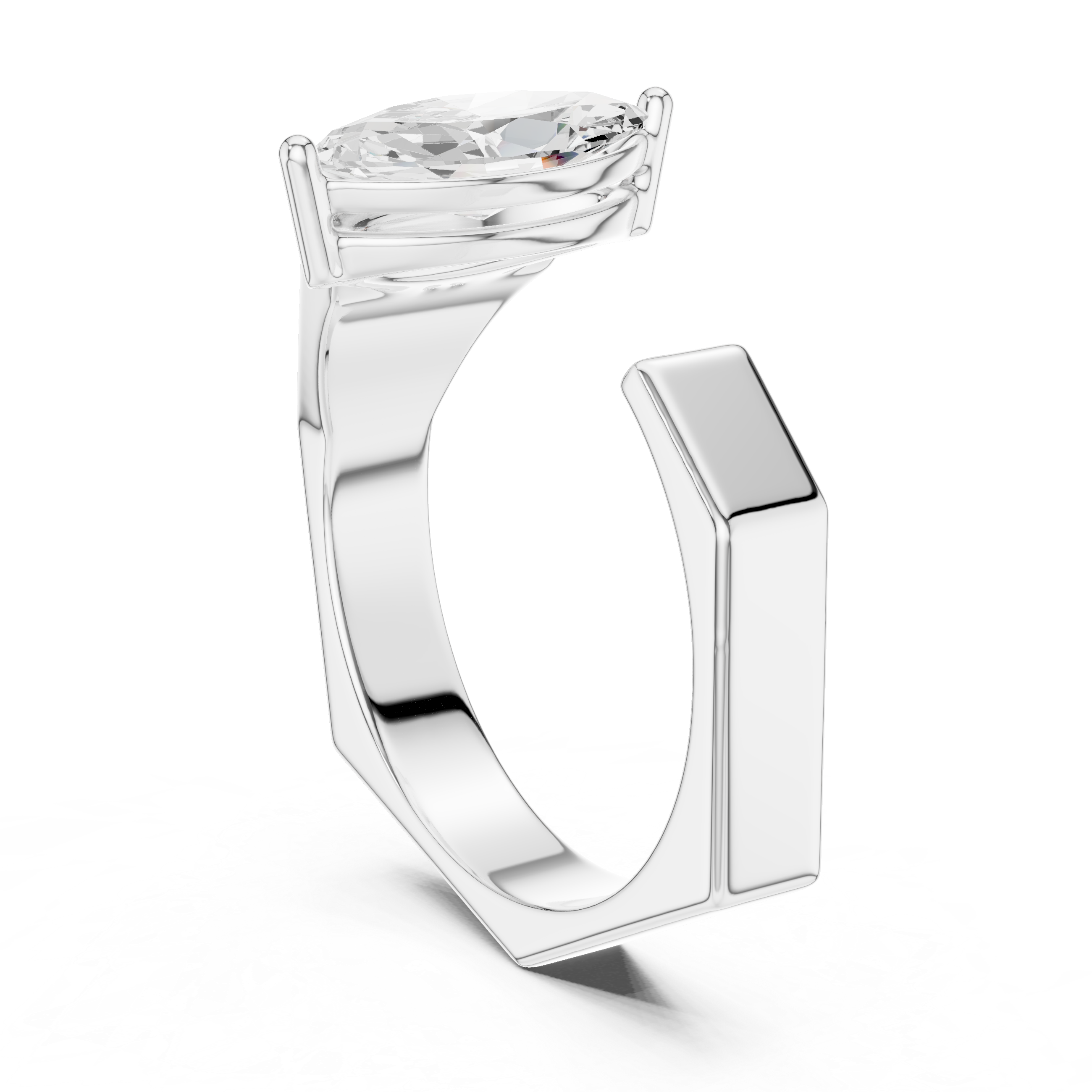 Marquise Cut Diamond Men's Solitaire Ring