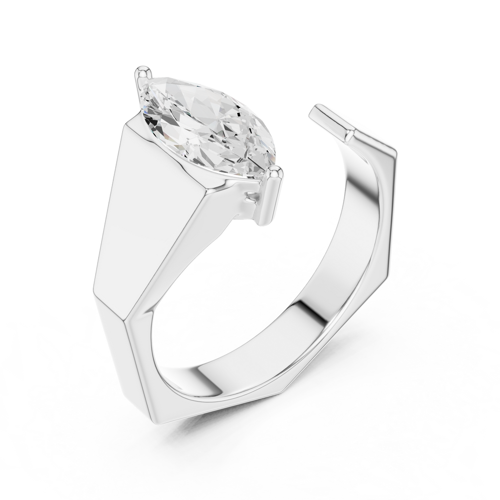Marquise Cut Diamond Men's Solitaire Ring