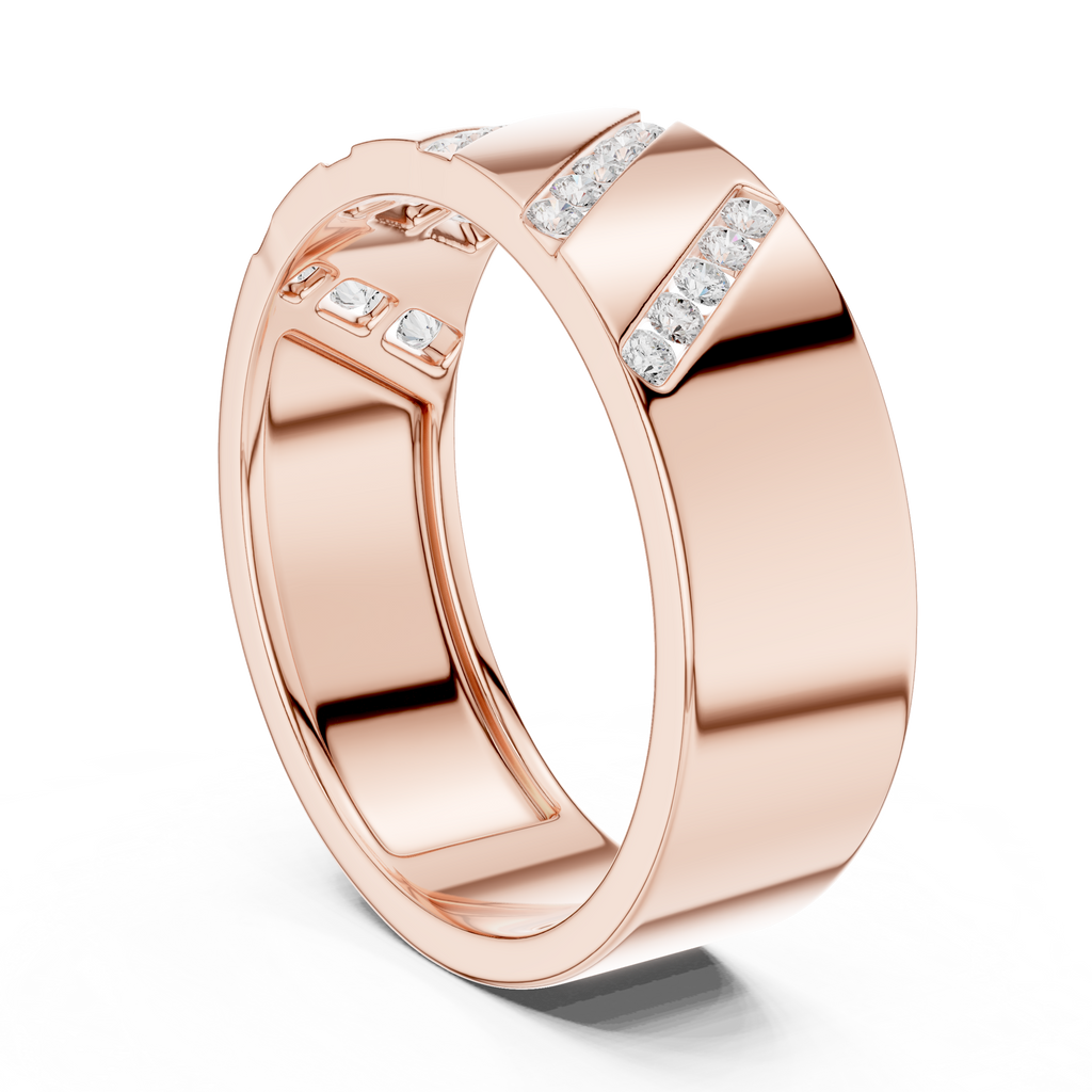 Channel Set Diamond Men's Wedding Band
