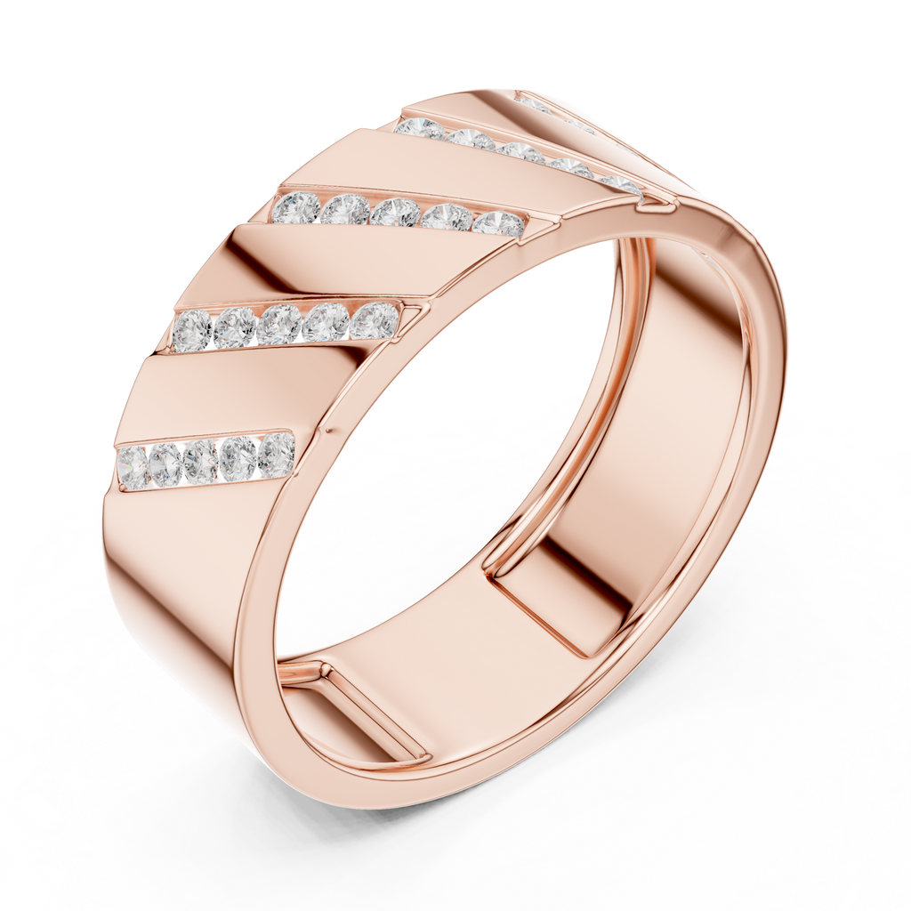 Channel Set Diamond Men's Wedding Band