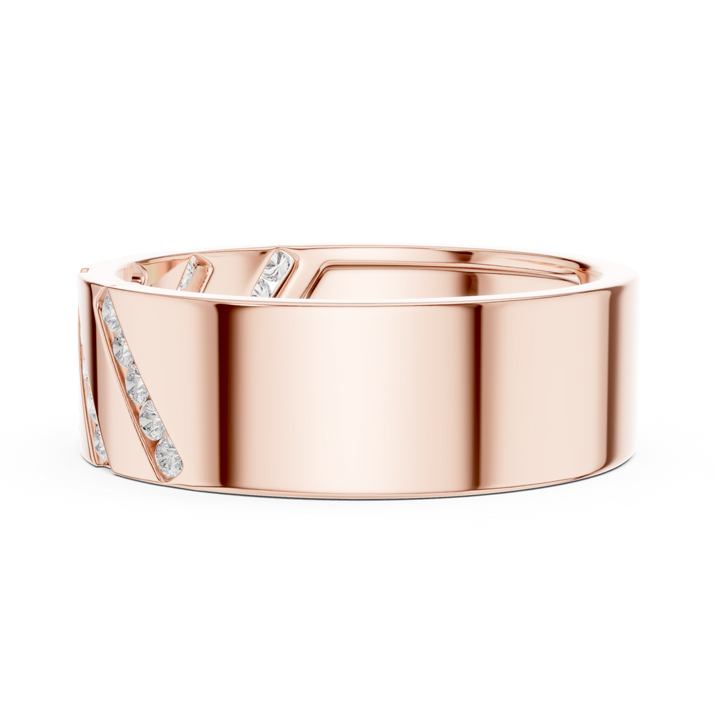 Channel Set Diamond Men's Wedding Band