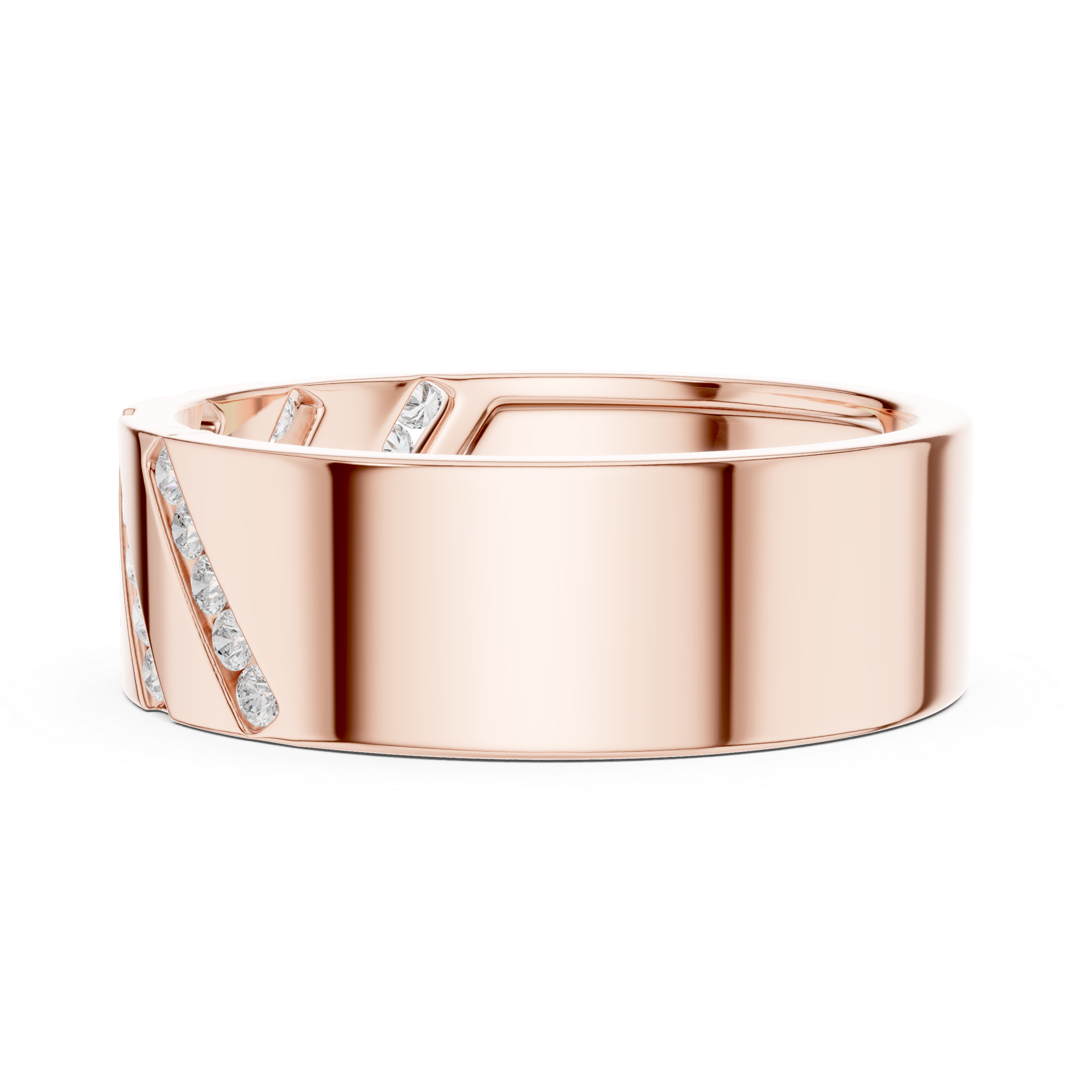 Channel Set Diamond Men's Wedding Band