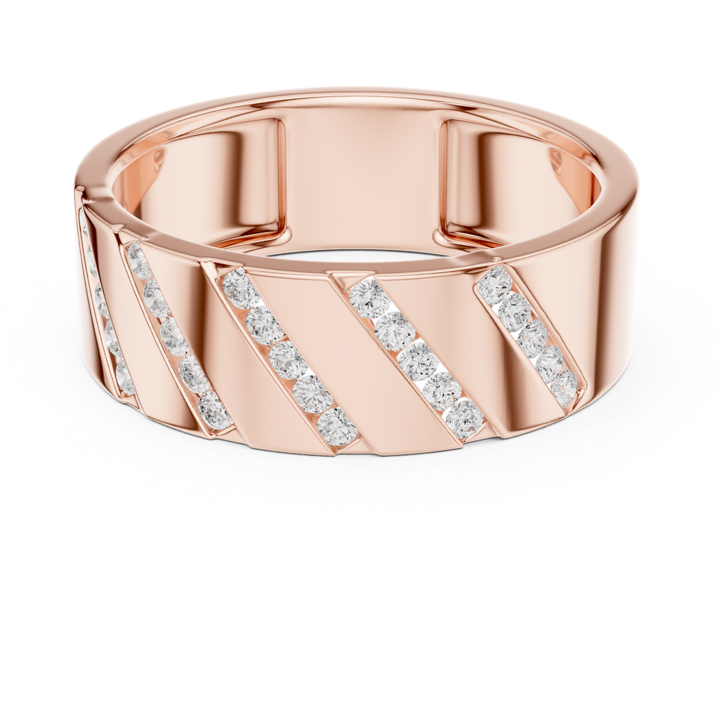 Channel Set Diamond Men's Wedding Band