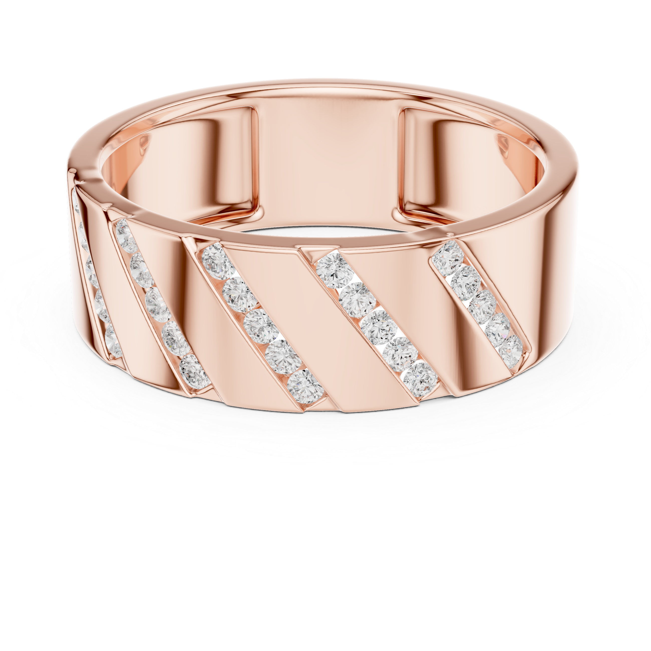 Channel Set Diamond Men's Wedding Band
