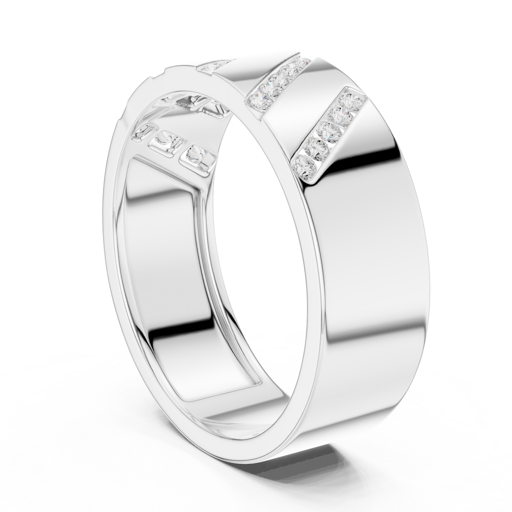 Channel Set Diamond Men's Wedding Band