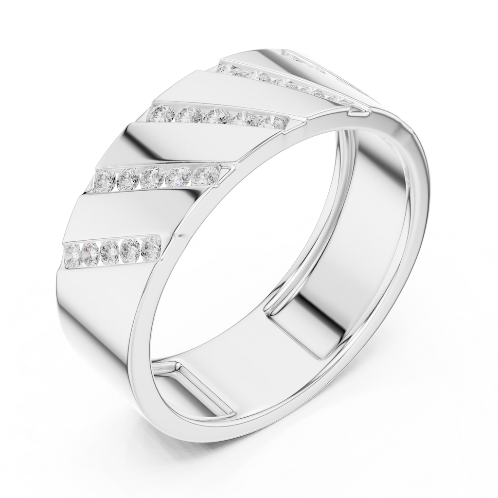 Channel Set Diamond Men's Wedding Band