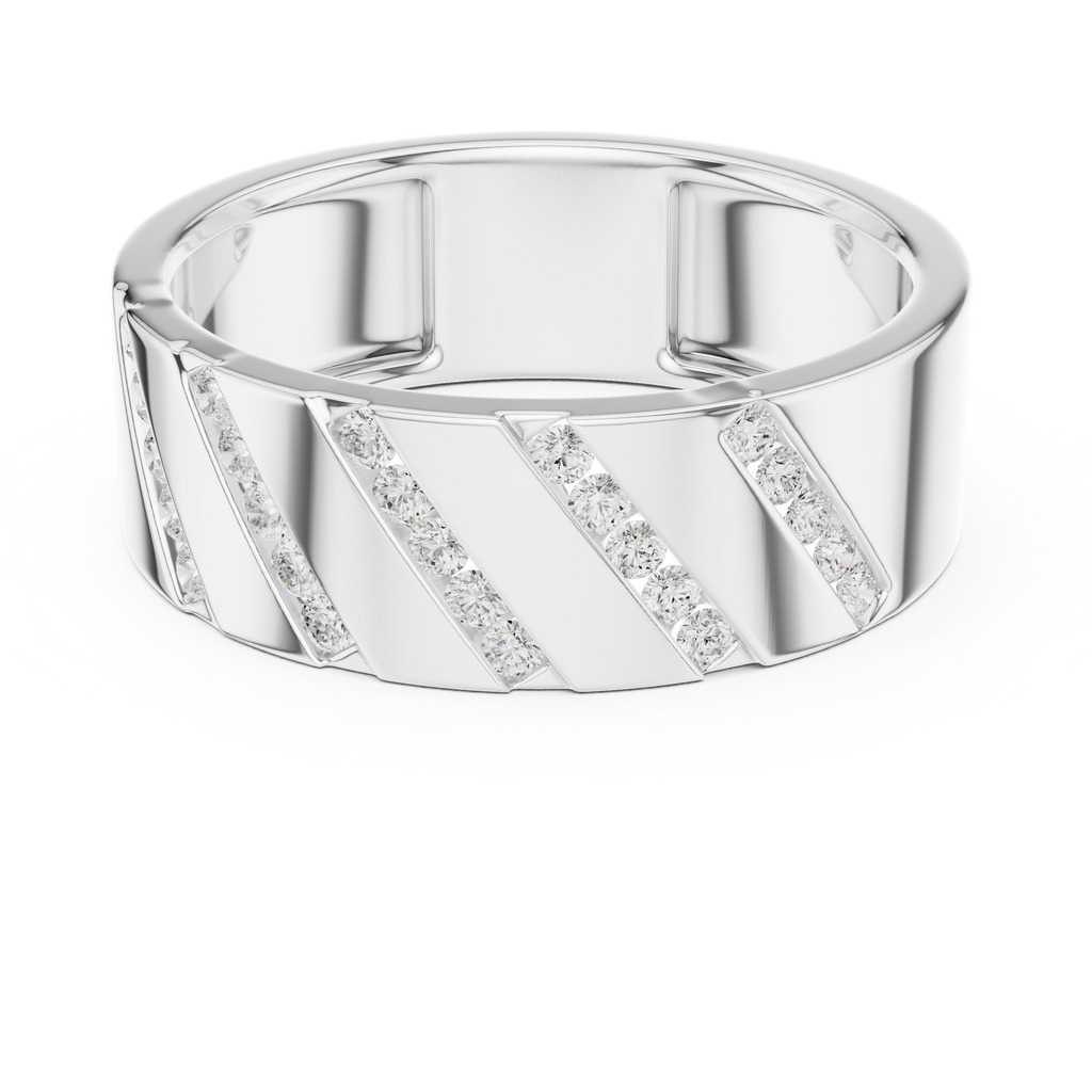 Channel Set Diamond Men's Wedding Band