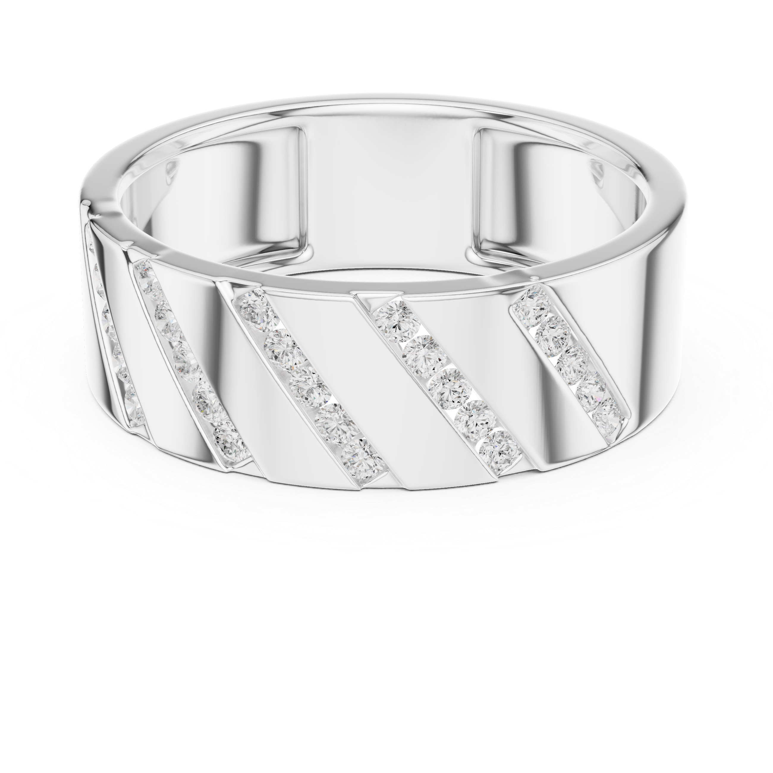 Channel Set Diamond Men's Wedding Band