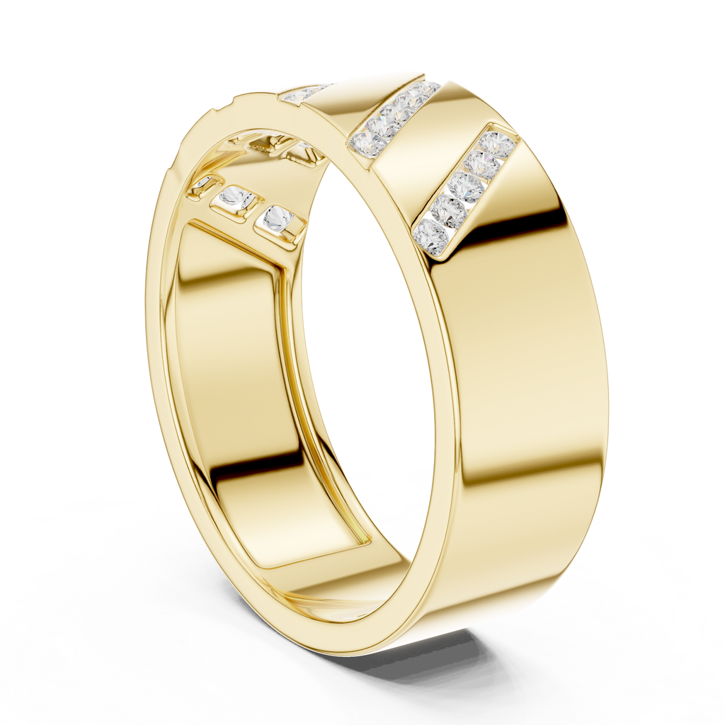 Channel Set Diamond Men's Wedding Band