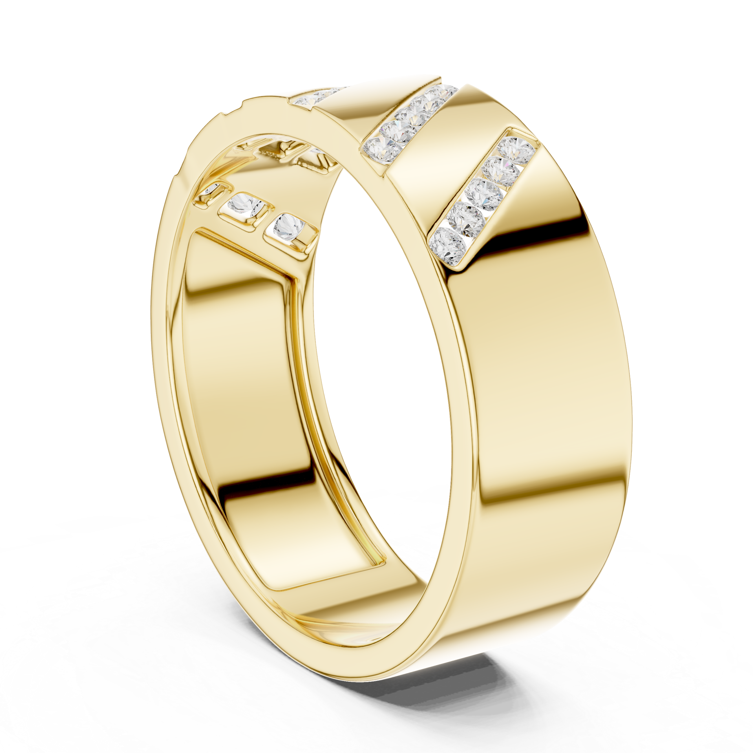 Channel Set Diamond Men's Wedding Band