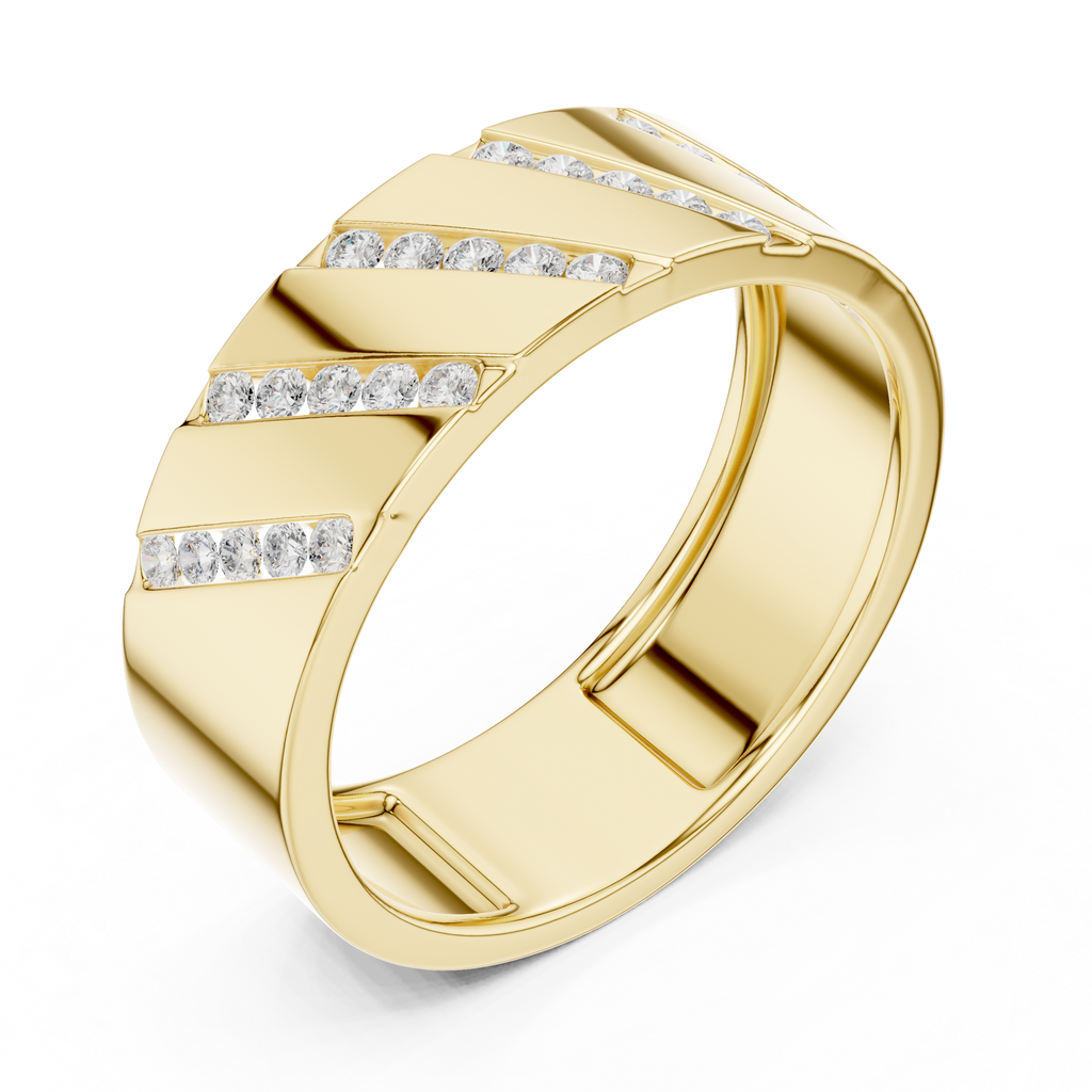 Channel Set Diamond Men's Wedding Band