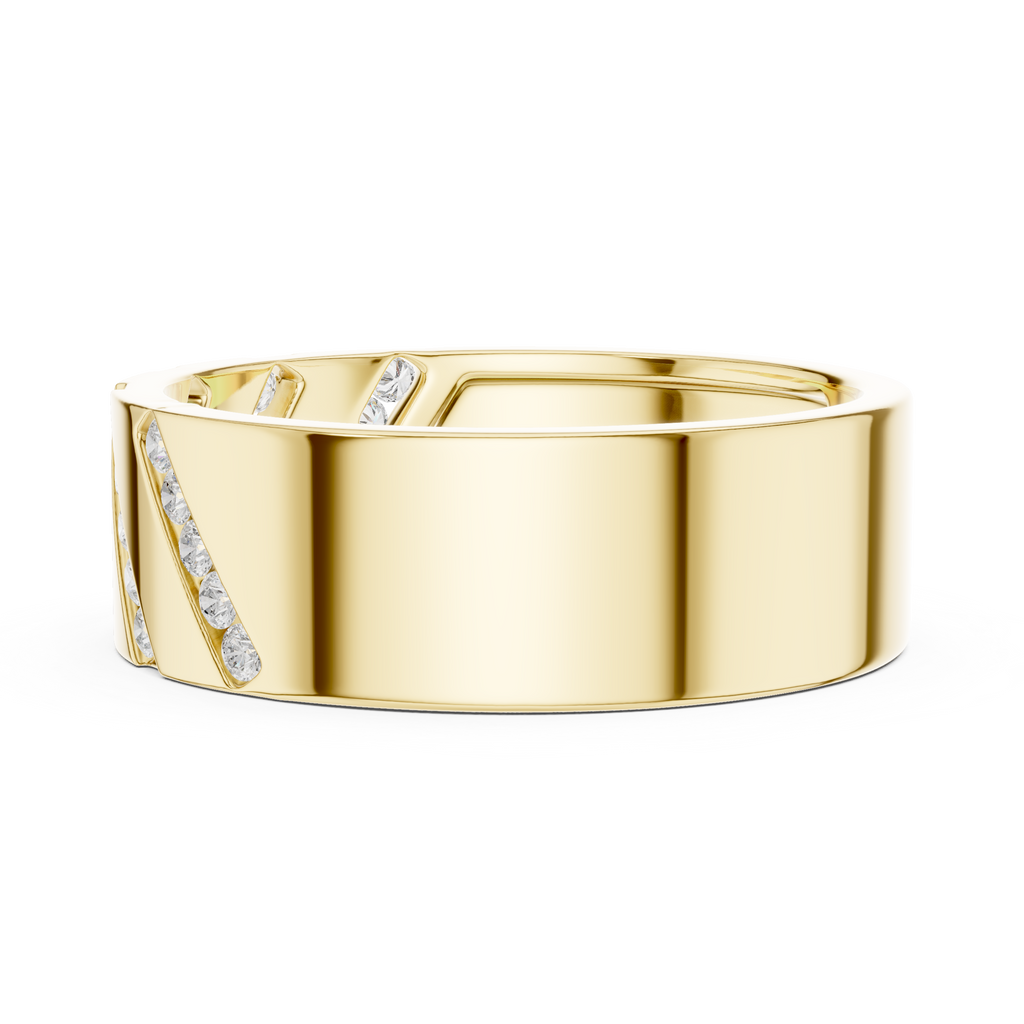 Channel Set Diamond Men's Wedding Band