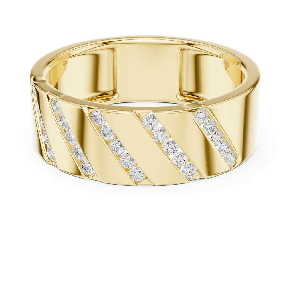 Channel Set Diamond Men's Wedding Band